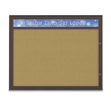 United Visual Products Corkboard, Keylime/Bronze, 60"x48" UV432H2PLUS-BRONZE-KEYLIME