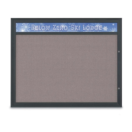 United Visual Products Corkboard, Surf/Black, 60"x48" UV432H2PLUS-BLACK-SURF
