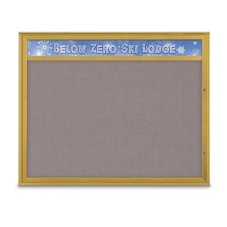 United Visual Products Corkboard, Surf/Gold, 60"x48" UV432H2PLUS-GOLD-SURF