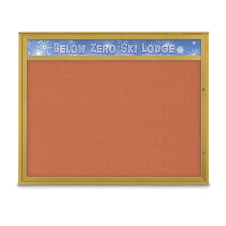 United Visual Products Corkboard, Apricot/Gold, 60"x48" UV432H2PLUS-GOLD-APRICOT