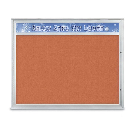 United Visual Products Corkboard, Apricot/Satin, 60"x48" UV432H2PLUS-SATIN-APRICOT