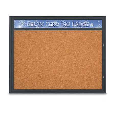 United Visual Products Corkboard, Cork/Black, 60"x48" UV432H2PLUS-BLACK-CORK