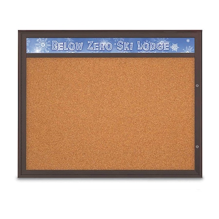 United Visual Products Corkboard, Cork/Bronze, 60"x48" UV432H2PLUS-BRONZE-CORK