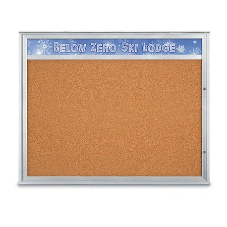 United Visual Products Corkboard, Cork/Satin, 60"x48" UV432H2PLUS-SATIN-CORK