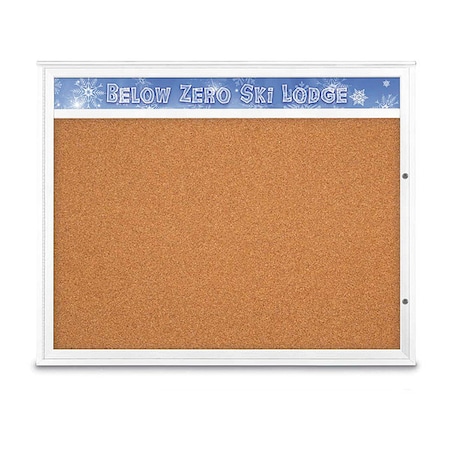 United Visual Products Corkboard, Cork/White, 60"x48" UV432H2PLUS-WHITE-CORK
