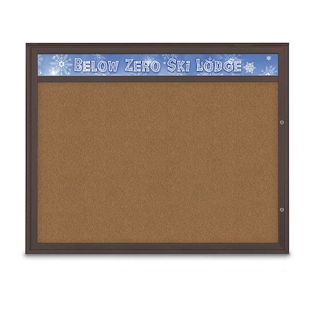 United Visual Products Corkboard, Synthetic Cork/Bronze, 60"x48" UV432H2PLUS-BRONZE-FORBO
