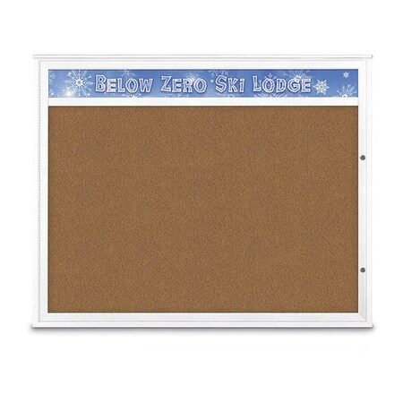 United Visual Products Corkboard, Synthetic Cork/White, 60"x48" UV432H2PLUS-WHITE-FORBO