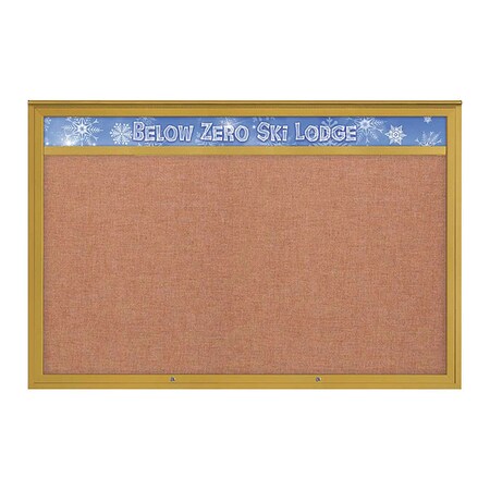 United Visual Products Corkboard, Cinnabar/Gold, 72"x48" UV434H1PLUS-GOLD-CINNABA