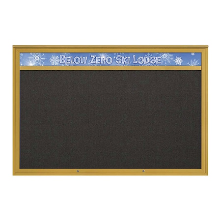 United Visual Products Corkboard, Black/Gold, 72"x48" UV434H1PLUS-GOLD-BLACK
