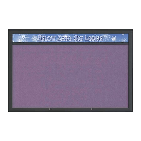 United Visual Products Corkboard, Amethyst/Black, 72"x48" UV434H1PLUS-BLACK-AMETHY