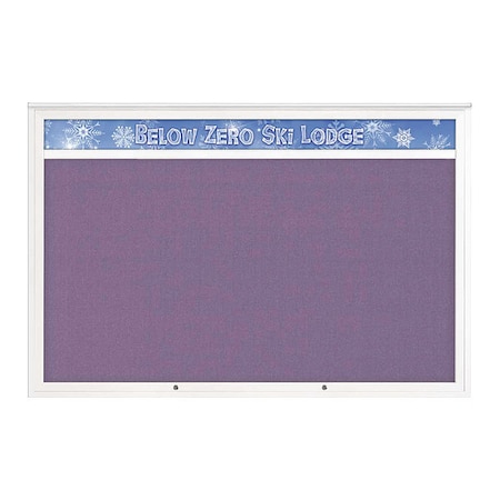 United Visual Products Corkboard, Amethyst/White, 72"x48" UV434H1PLUS-WHITE-AMETHY