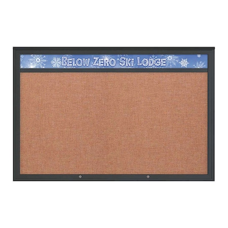 United Visual Products Corkboard, Cinnabar/Black, 72"x48" UV434H1PLUS-BLACK-CINNABA