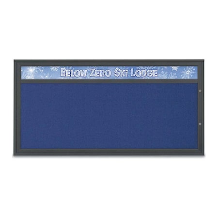 United Visual Products Corkboard, Cobalt Accent/Black, 72"x36" UV433H1PLUS-BLACK-COBACC