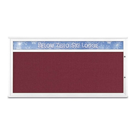 United Visual Products Corkboard, Deep Burgundy/White, 72"x36" UV433H1PLUS-WHITE-DBURGU