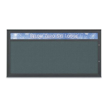 United Visual Products Corkboard, Blue Spruce/Black, 72"x36" UV433H1PLUS-BLACK-BLSPRU