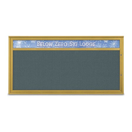 United Visual Products Corkboard, Blue Spruce/Gold, 72"x36" UV433H1PLUS-GOLD-BLSPRU