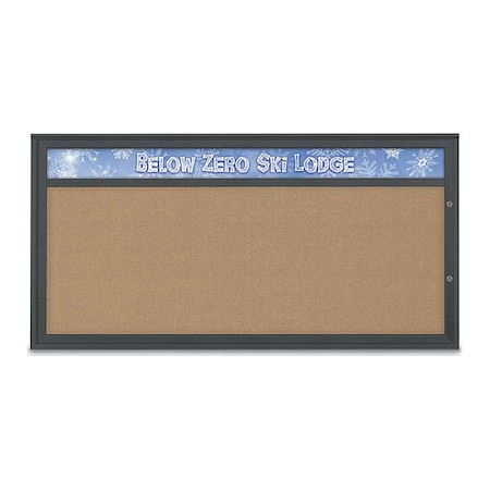 United Visual Products Corkboard, Buff/Black, 72"x36" UV433H1PLUS-BLACK-BUFF