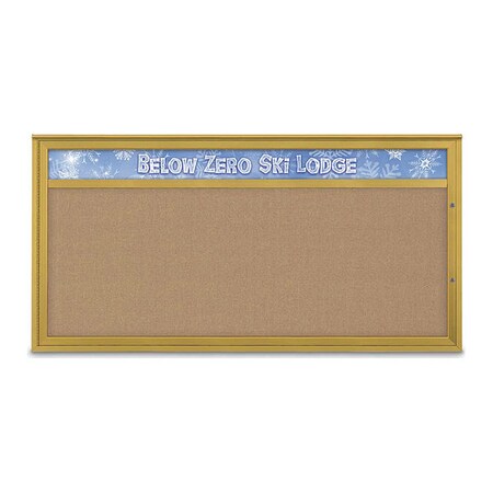 United Visual Products Corkboard, Buff/Gold, 72"x36" UV433H1PLUS-GOLD-BUFF