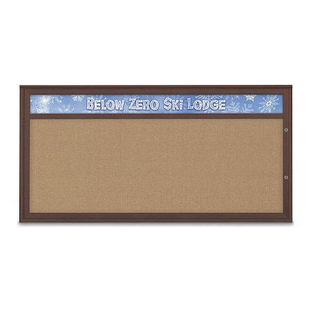 United Visual Products Corkboard, Buff/Bronze, 72"x36" UV433H1PLUS-BRONZE-BUFF