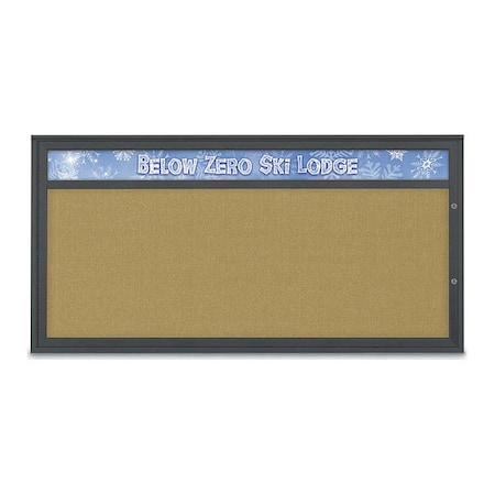 United Visual Products Corkboard, Keylime/Black, 72"x36" UV433H1PLUS-BLACK-KEYLIME