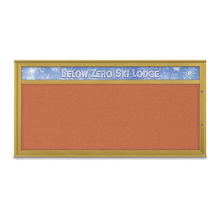United Visual Products Corkboard, Apricot/Gold, 72"x36" UV433H1PLUS-GOLD-APRICOT