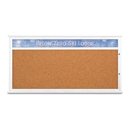 United Visual Products Corkboard, Cork/White, 72"x36" UV433H1PLUS-WHITE-CORK