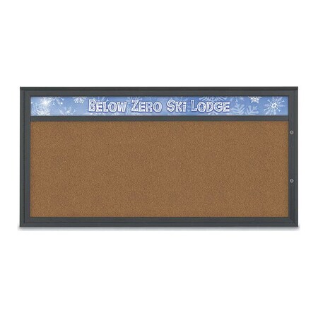 United Visual Products Corkboard, Synthetic Cork/Black, 72"x36" UV433H1PLUS-BLACK-FORBO