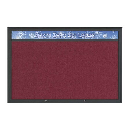 United Visual Products Corkboard, Deep Burgundy/Black, 72"x48" UV434H1PLUS-BLACK-DBURGU