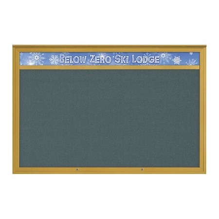 United Visual Products Corkboard, Blue Spruce/Gold, 72"x48" UV434H1PLUS-GOLD-BLSPRU