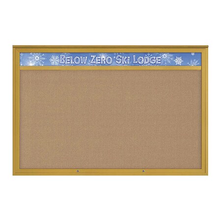 United Visual Products Corkboard, Buff/Gold, 72"x48" UV434H1PLUS-GOLD-BUFF