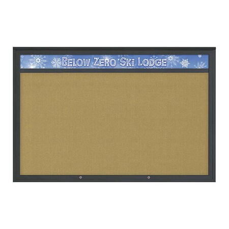 United Visual Products Corkboard, Keylime/Black, 72"x48" UV434H1PLUS-BLACK-KEYLIME