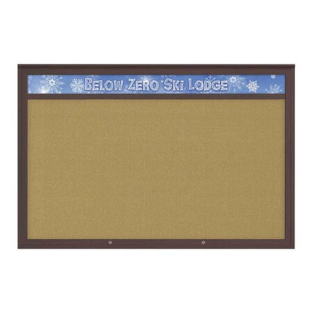 United Visual Products Corkboard, Keylime/Bronze, 72"x48" UV434H1PLUS-BRONZE-KEYLIME
