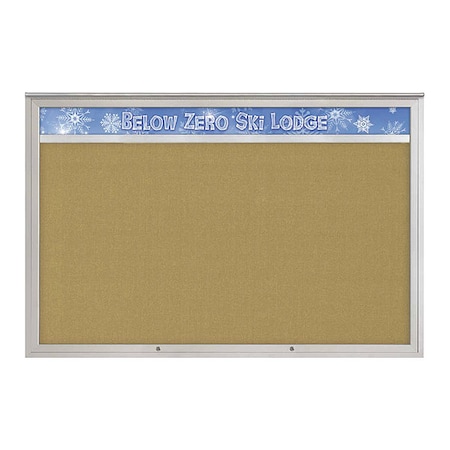 United Visual Products Corkboard, Keylime/Satin, 72"x48" UV434H1PLUS-SATIN-KEYLIME