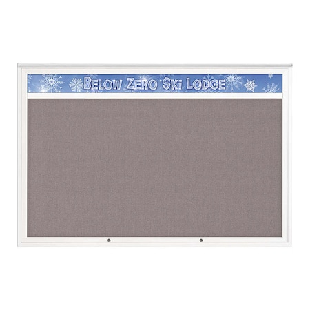 United Visual Products Corkboard, Surf/White, 72"x48" UV434H1PLUS-WHITE-SURF