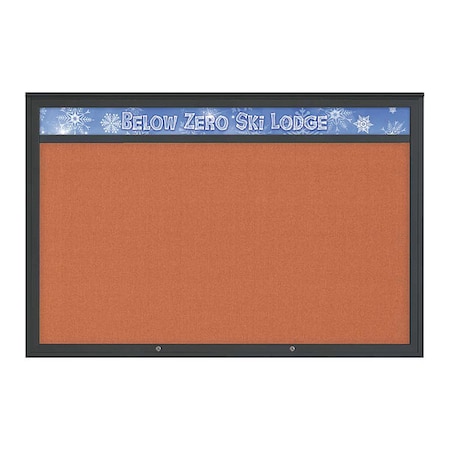 United Visual Products Corkboard, Apricot/Black, 72"x48" UV434H1PLUS-BLACK-APRICOT