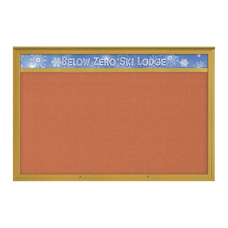United Visual Products Corkboard, Apricot/Gold, 72"x48" UV434H1PLUS-GOLD-APRICOT