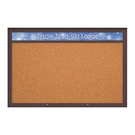 United Visual Products Corkboard, Cork/Bronze, 72"x48" UV434H1PLUS-BRONZE-CORK