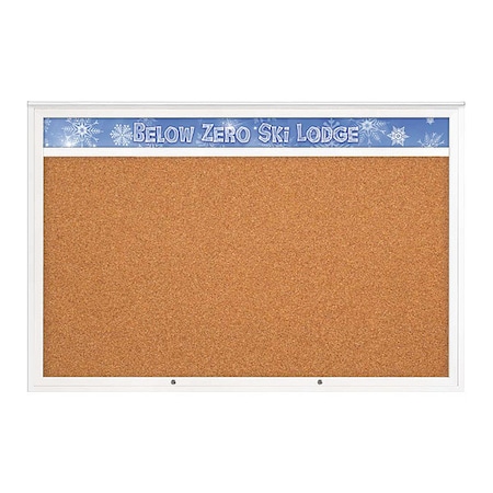 United Visual Products Corkboard, Cork/White, 72"x48" UV434H1PLUS-WHITE-CORK