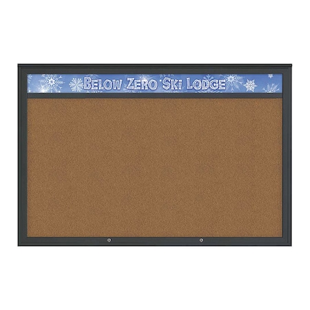 United Visual Products Corkboard, Synthetic Cork/Black, 72"x48" UV434H1PLUS-BLACK-FORBO