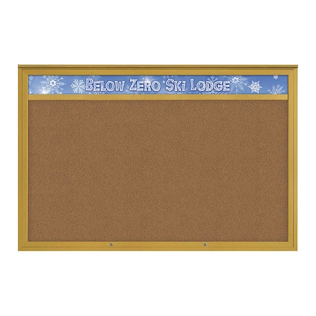 United Visual Products Corkboard, Synthetic Cork/Gold, 72"x48" UV434H1PLUS-GOLD-FORBO