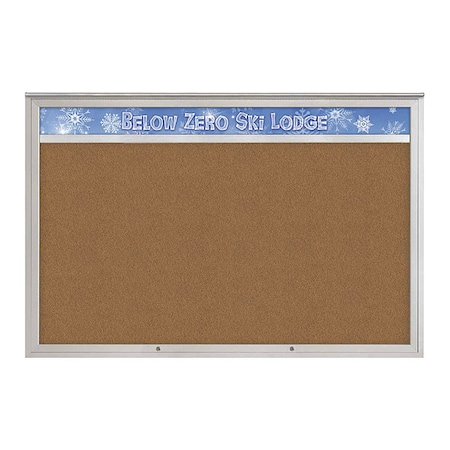 United Visual Products Corkboard, Synthetic Cork/Satin, 72"x48" UV434H1PLUS-SATIN-FORBO