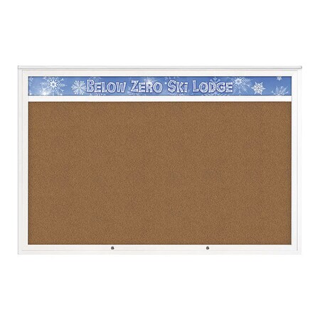 United Visual Products Corkboard, Synthetic Cork/White, 72"x48" UV434H1PLUS-WHITE-FORBO