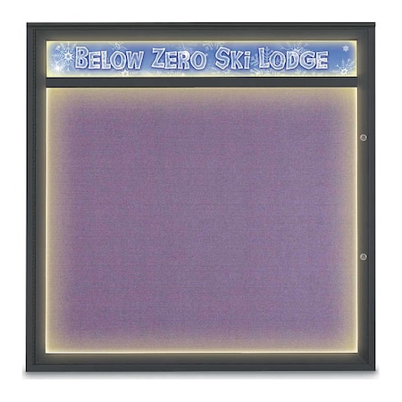 United Visual Products Corkboard, Amethyst/Black, 48"x48" UV451HILED48PLUS-BLACK-AMETHY