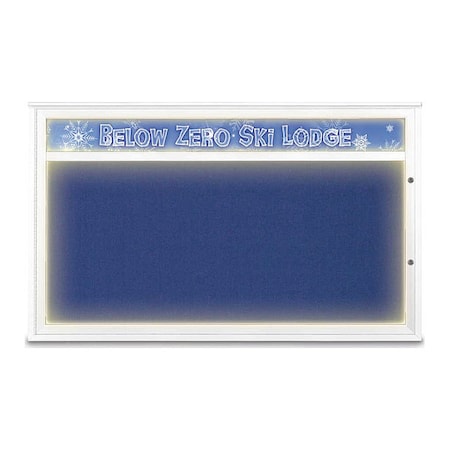 United Visual Products Corkboard, Cobalt Accent/White, 60"x36" UV452HILED1PLUS-WHITE-COBACC