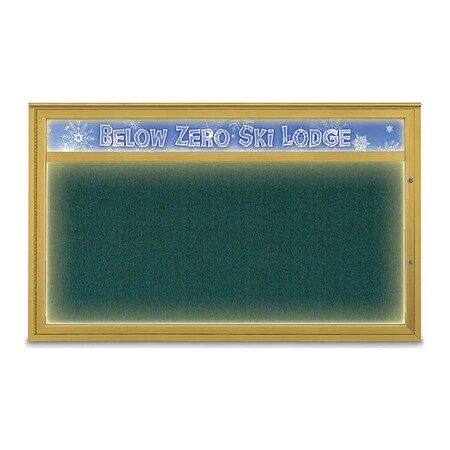 United Visual Products Corkboard, Dark Spruce/Gold, 60"x36" UV452HILED1PLUS-GOLD-DRKSPR