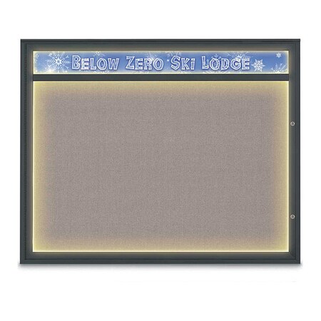 United Visual Products Corkboard, Pearl/Black, 60"x48" UV452HILED2PLUS-BLACK-PEARL