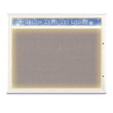 United Visual Products Corkboard, Pearl/White, 60"x48" UV452HILED2PLUS-WHITE-PEARL