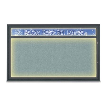 United Visual Products Corkboard, Cloud/Black, 60"x36" UV452HILED1PLUS-BLACK-CLOUD
