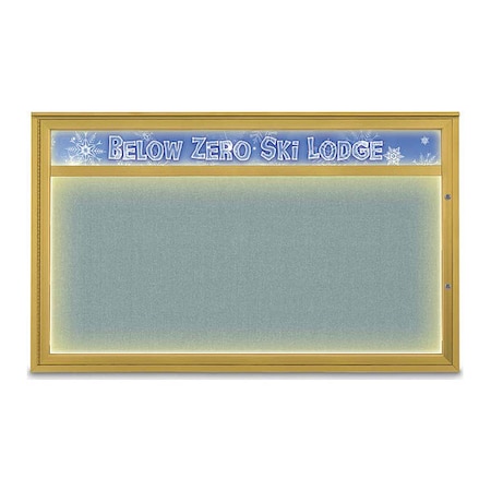 United Visual Products Corkboard, Cloud/Gold, 60"x36" UV452HILED1PLUS-GOLD-CLOUD