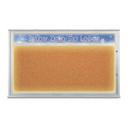 United Visual Products Corkboard, Cork/Satin, 60"x36" UV452HILED1PLUS-SATIN-CORK